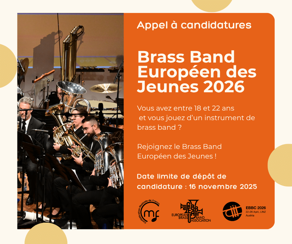 Appel à candidatures - Brass Band Européen des Jeunes 2026